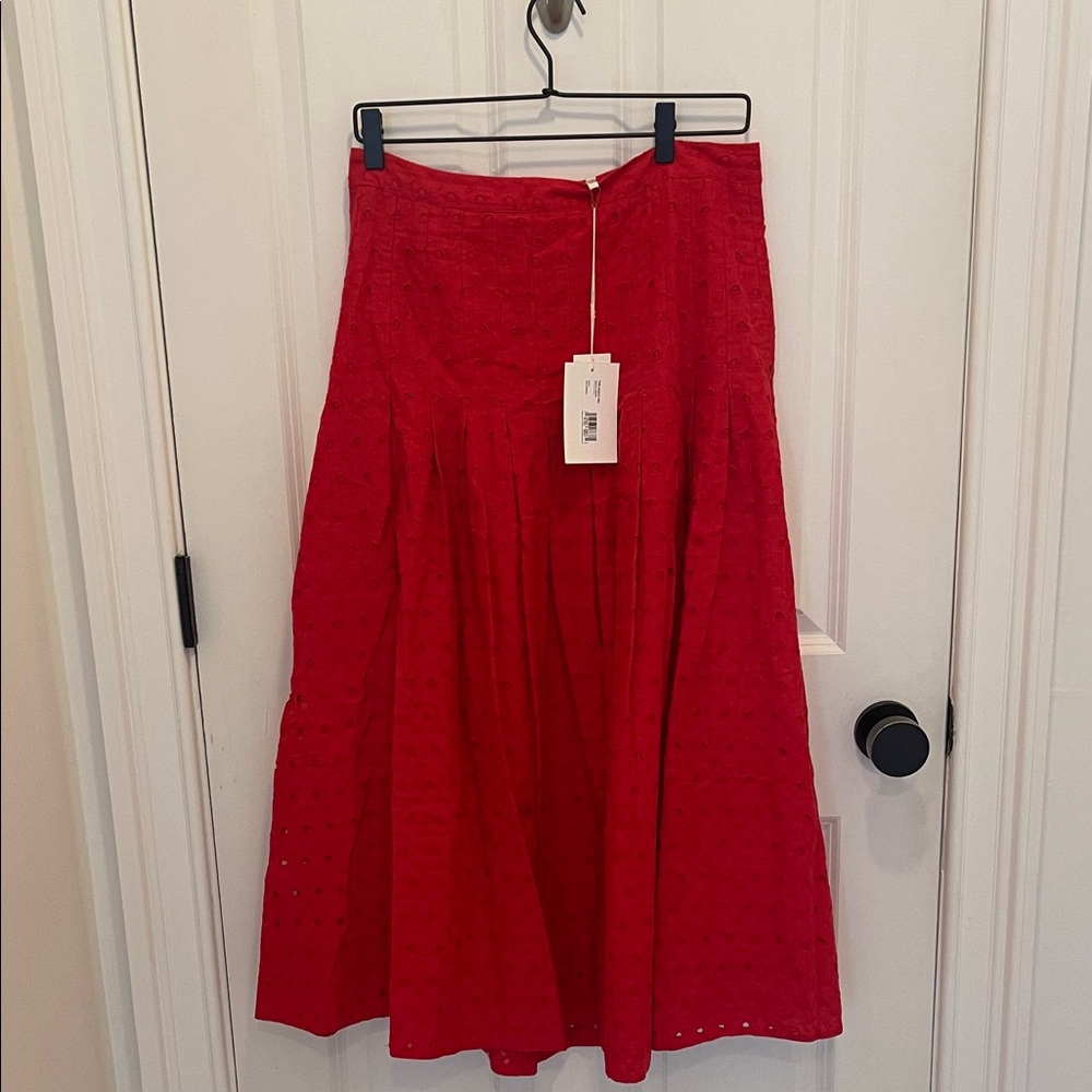 THE GREAT. Scarlet Midi Skirt